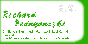 richard mednyanszki business card